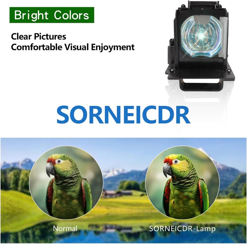 SORNEICDR 915B441001 لمبة بروجكتور بديلة متوافقة مع ميتسوبيشي لـ WD-60638 /WD-60638CA /WD-60738 /WD-60C10 استبدال لمبة بروجكتور مع السكن - Image 2